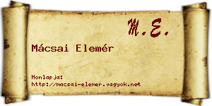 Mácsai Elemér névjegykártya