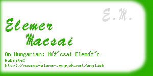 elemer macsai business card